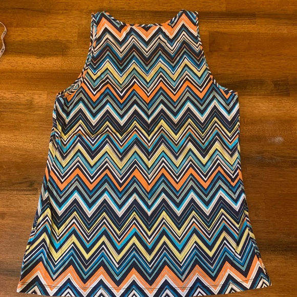 Apt. 9 top women’s large multi color tank top chevron pattern sequins bright - Picture 4 of 6